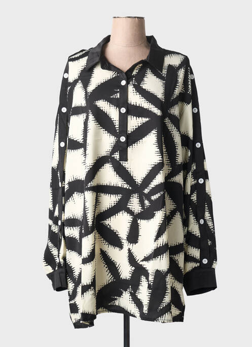Tunique manches longues imprimé fantaisie noir 2W PARIS femme