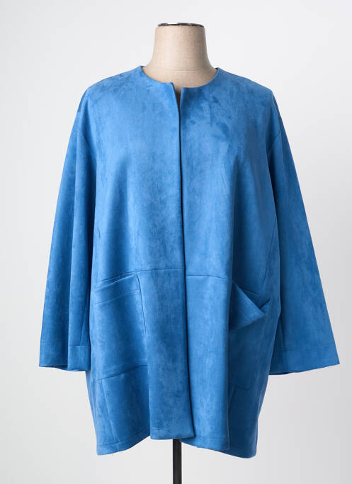 Veste casual col rond bleu KAKIE femme