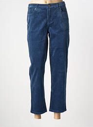 Pantalon 7/8 fermeture zippée sous rabat boutonné bleu JENSEN femme