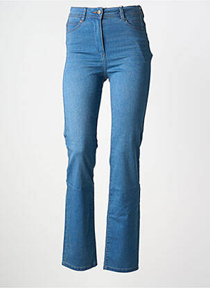 Jeans coupe droite taille haute taille haute bleu JULIE GUERLANDE femme