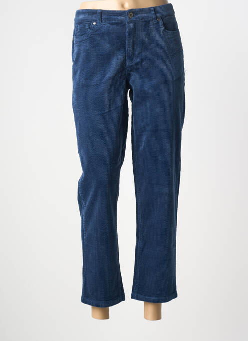 Pantalon 7/8 fermeture zippée sous rabat boutonné bleu JENSEN femme