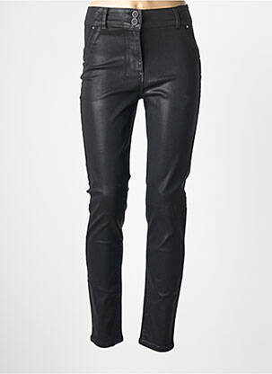 Pantalon slim taille haute taille haute noir JULIE GUERLANDE femme