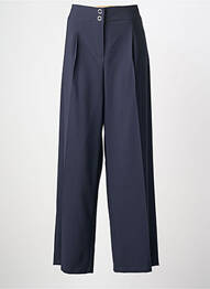 Pantalon large fermeture zippée sous rabat boutonné taille normale bleu BETTY BARCLAY femme