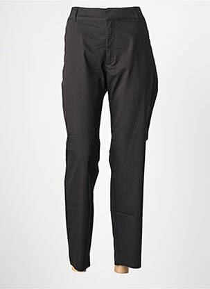 Pantalon 7/8 tissage popeline taille normale noir KAFFE femme