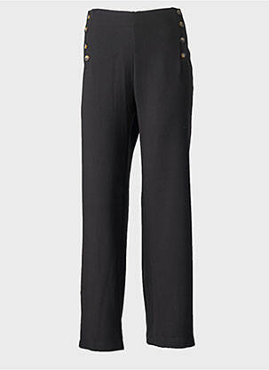 Pantalon flare taille élastique taille haute noir HALOGENE femme