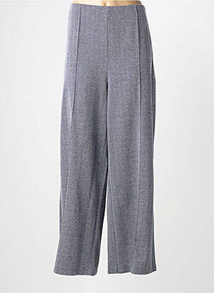 Pantalon large fermeture zip latéral taille haute bleu ICHI femme