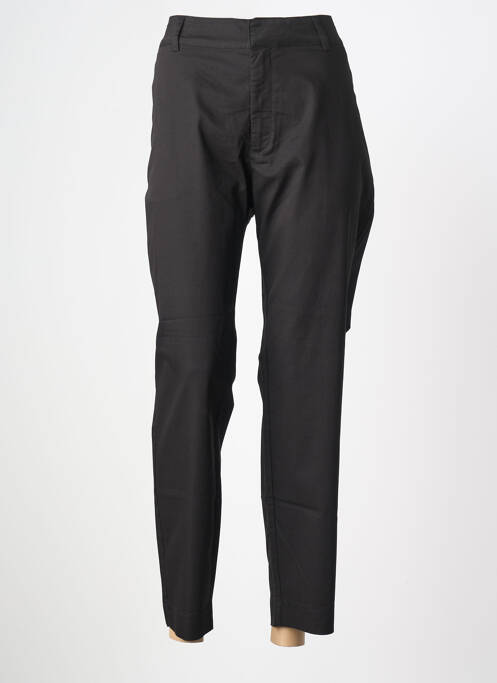 Pantalon 7/8 tissage popeline taille normale noir KAFFE femme