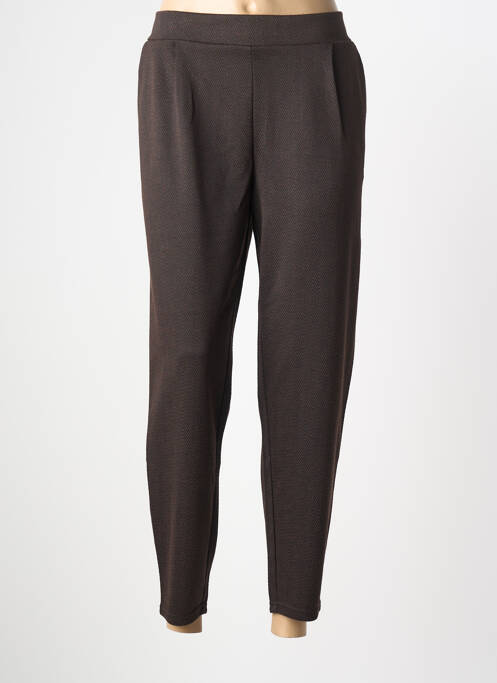 Pantalon droit stretch taille normale marron ICHI femme