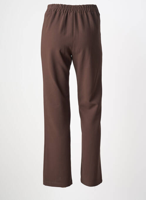 Pantalon flare taille élastique taille haute marron HALOGENE femme