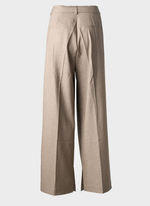 Pantalon large fermeture zippée sous rabat boutonné taille normale beige KAFFE femme