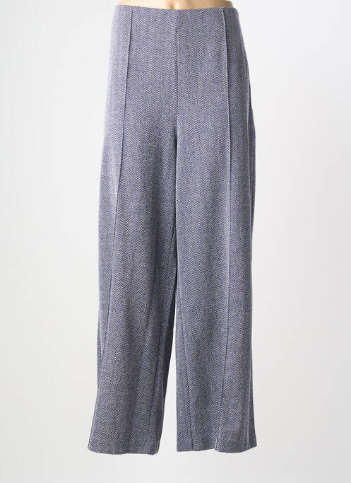 Pantalon large fermeture zip latéral taille haute bleu ICHI femme