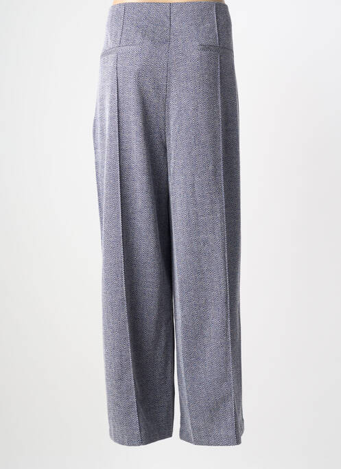 Pantalon large fermeture zip latéral taille haute bleu ICHI femme