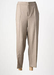 Pantalon 7/8 taille élastique taille normale beige KAFFE femme