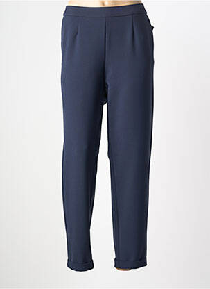 Pantalon droit tissage crêpe taille normale bleu FRANK WALDER femme