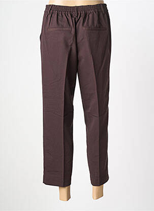 Pantalon 7/8 tissage popeline taille normale marron KAFFE femme