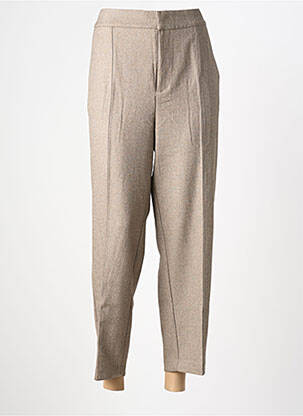 Pantalon 7/8 taille élastique taille normale beige KAFFE femme