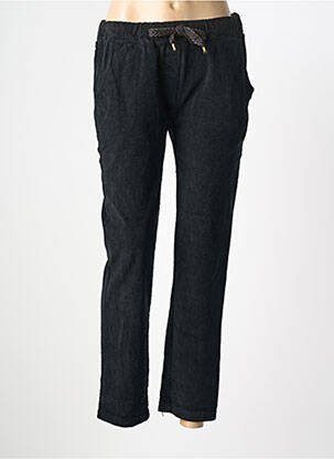 Pantalon droit stretch taille normale noir MADE IN ITALY femme