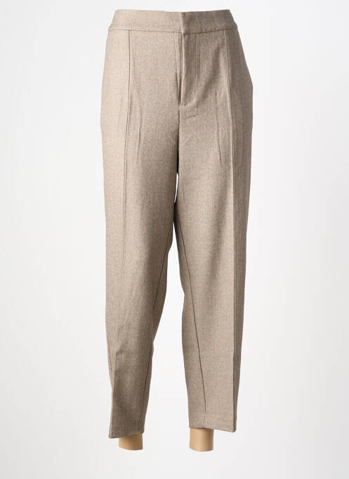 Pantalon 7/8 taille élastique taille normale beige KAFFE femme