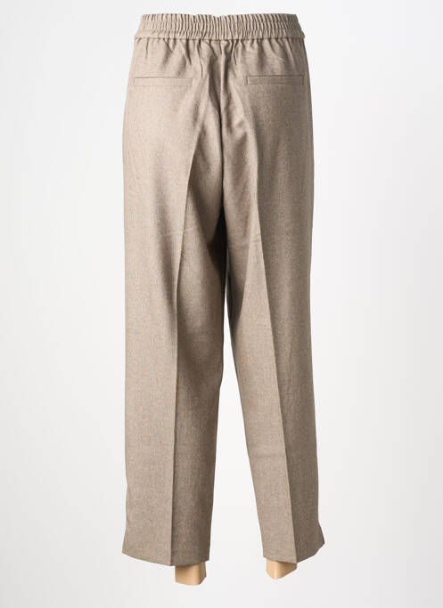 Pantalon 7/8 taille élastique taille normale beige KAFFE femme