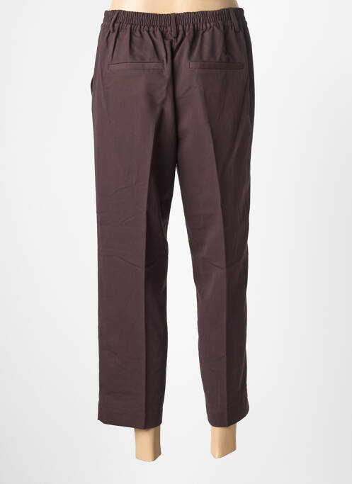 Pantalon 7/8 taille élastique taille normale marron KAFFE femme