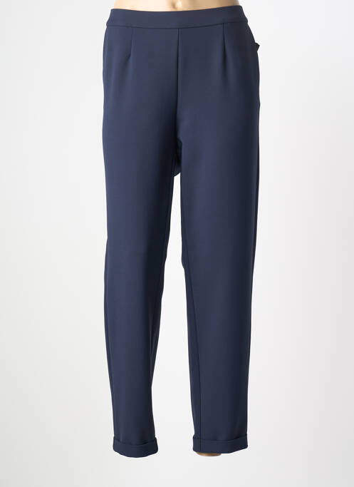 Pantalon droit taille élastique taille normale bleu FRANK WALDER femme