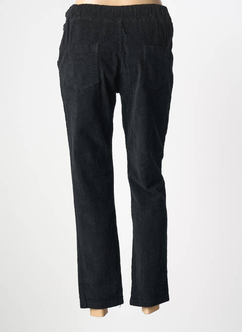 Pantalon droit stretch taille normale noir MADE IN ITALY femme