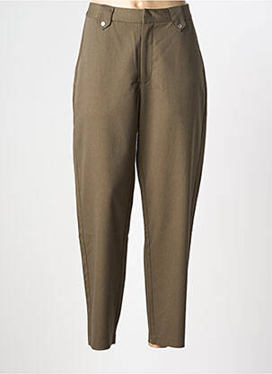 Pantalon slim tissage popeline taille normale vert TIFFOSI femme