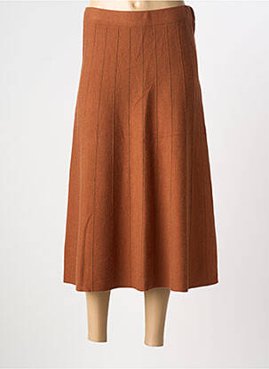 Jupe longue coupe fluide marron PIMENT ROUGE femme