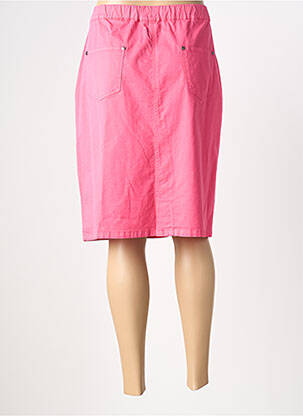 Jupe mi-longue stretch rose FRANCE RIVOIRE femme