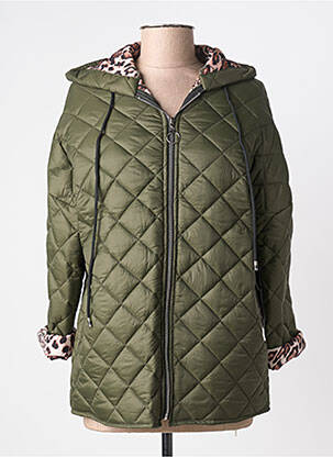 Doudoune poches a capuche vert COULEURS DU TEMPS femme