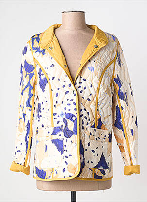 Veste casual col rond jaune FRANCE RIVOIRE femme