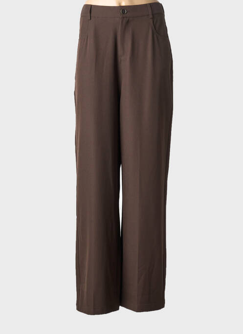 Pantalon droit tissage popeline taille normale marron JUS DE POM femme