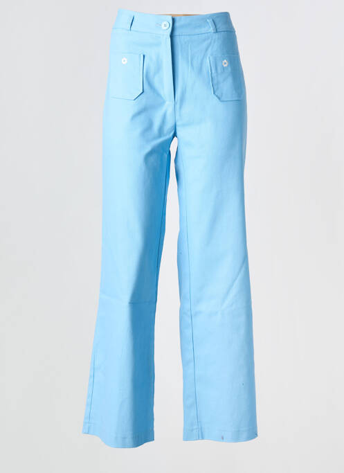 Pantalon flare taille haute taille haute bleu HIPPOCAMPE femme