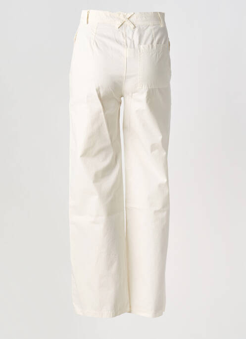 Pantalon droit tissage popeline taille normale beige JOHANNA PARIS femme