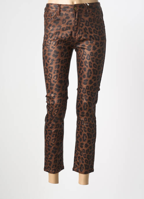 Pantalon 7/8 stretch taille normale marron MAISON ONADO femme