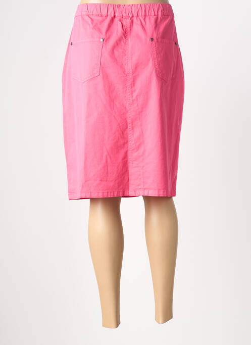 Jupe mi-longue stretch rose FRANCE RIVOIRE femme