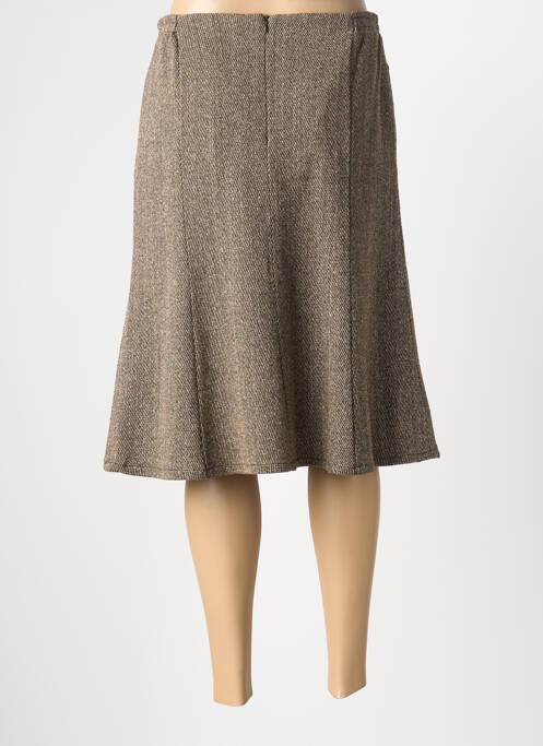 Jupe mi-longue doublure textile marron FRANCE RIVOIRE femme