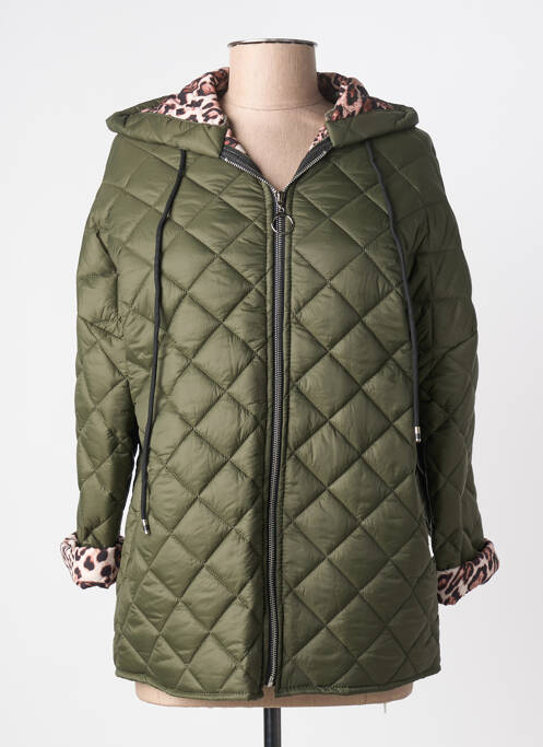 Doudoune poches a capuche vert COULEURS DU TEMPS femme
