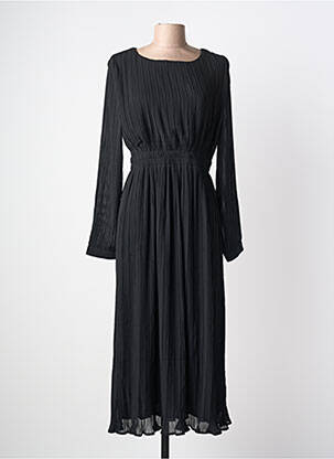 Robe longue manches longues manches longues noir SWEEWË femme