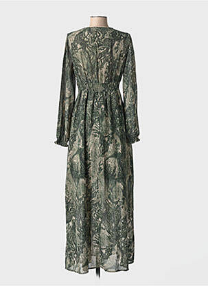 Robe longue manches longues manches longues vert IKOONE&BIANKA femme