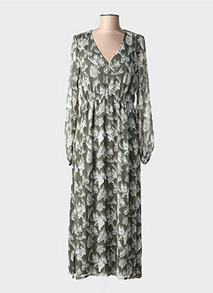 Robe longue imprimé fantaisie manches longues vert TIFFOSI femme