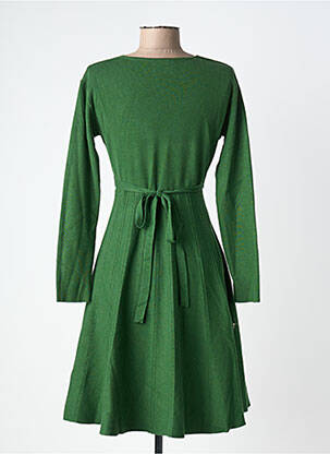 Robe mi-longue manches longues manches longues vert BL femme