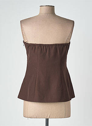 Top stretch sans manche marron DROLE DE COPINE femme