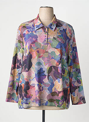 Pull coupe droite manches longues violet FRANCE RIVOIRE femme