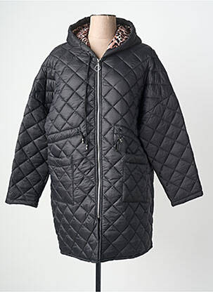 Doudoune poches a capuche noir COULEURS DU TEMPS femme