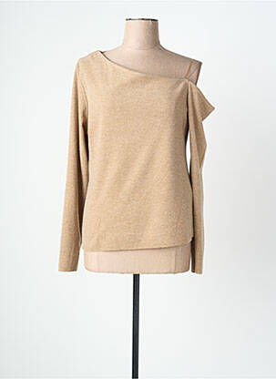 Pull coupe cintrée manches longues beige TIFFOSI femme