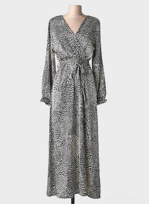 Robe longue manches longues manches longues noir ELENA Z femme