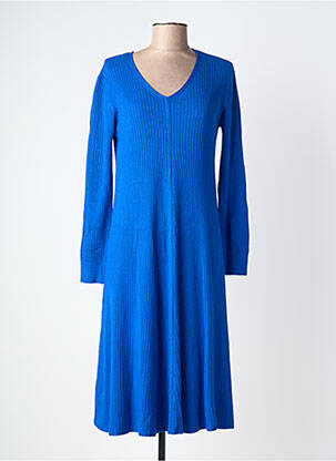 Robe mi-longue manches longues manches longues bleu FINERY femme