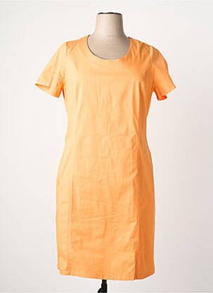 Robe mi-longue fermeture zippée au dos manches courtes orange MERI & ESCA femme