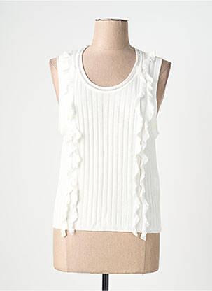 Top coupe cintrée sans manche blanc TIFFOSI femme